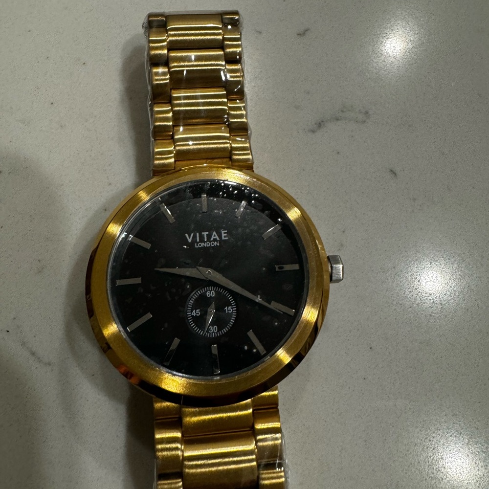 Vitae Elmington 44mm gold tone men’s watch